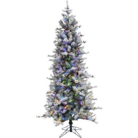 ALMO FULFILLMENT SERVICES LLC Fraser Hill Farm Artificial Christmas Tree - 6.5 Ft. Buffalo Fir Slim - Multi LED Lights FFBF065-6SN